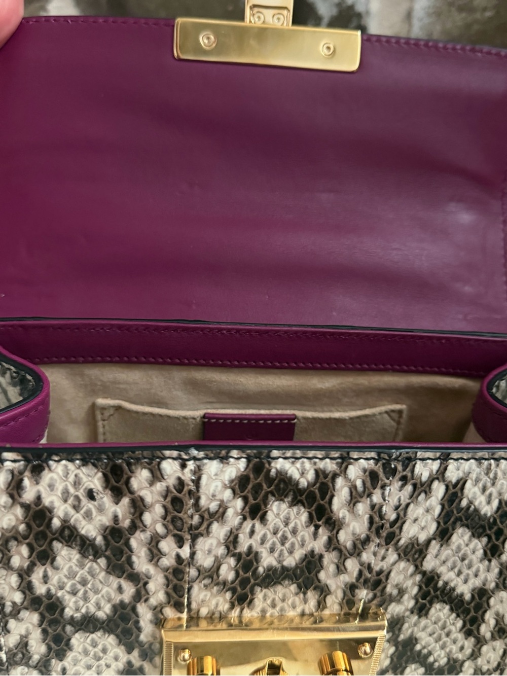 Gucci Purple & White Python Padlock - Picture 9 of 9